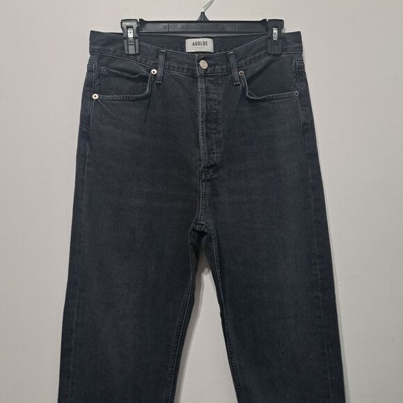 Agolde Button Fly Photogram 90's Straight Jeans Size 27 Washed Black - Picture 11 of 14